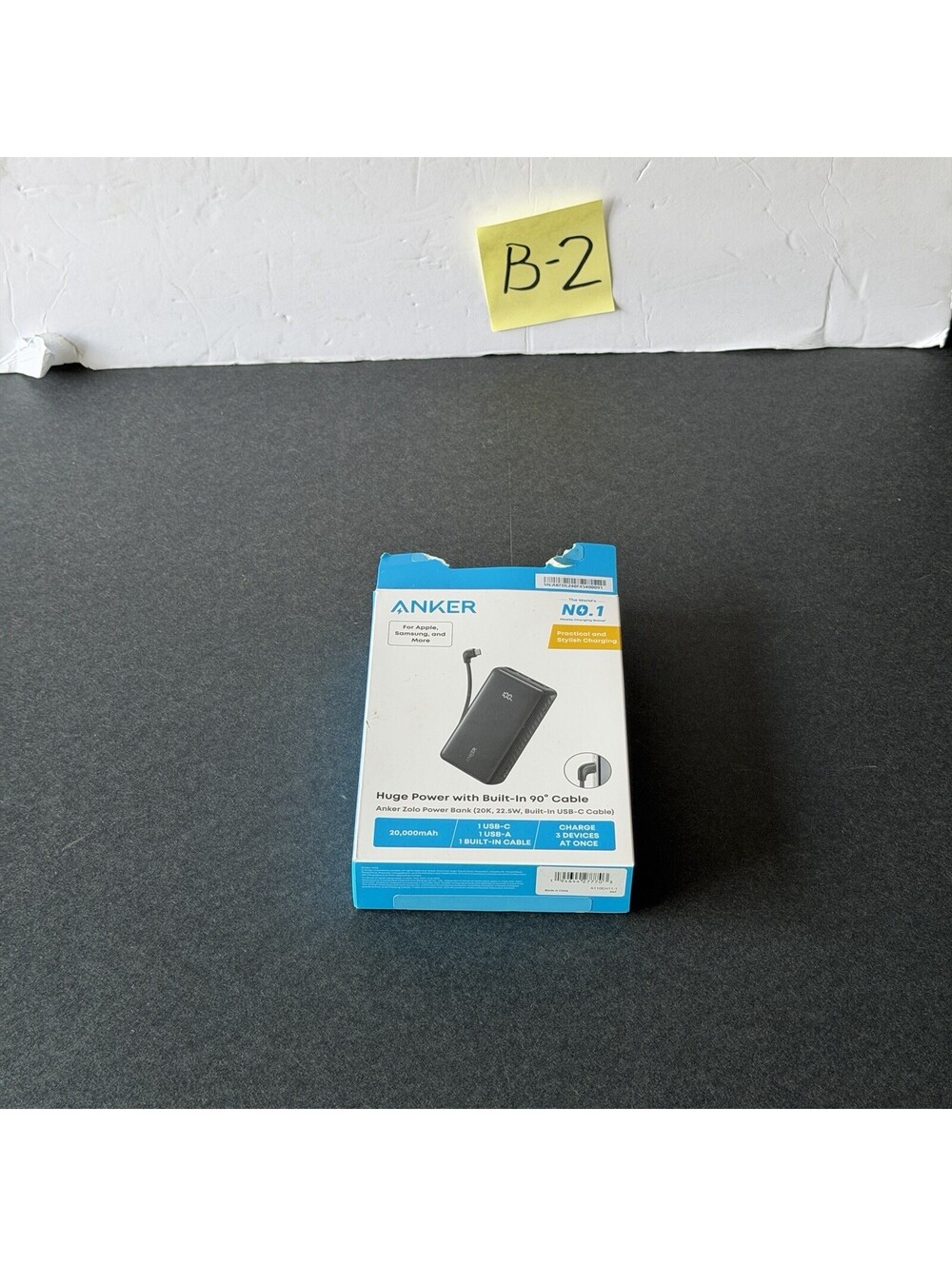 Anker Zolo Power Bank 20K 20000mAh 22.5W Built-In USB-C Cable B-2